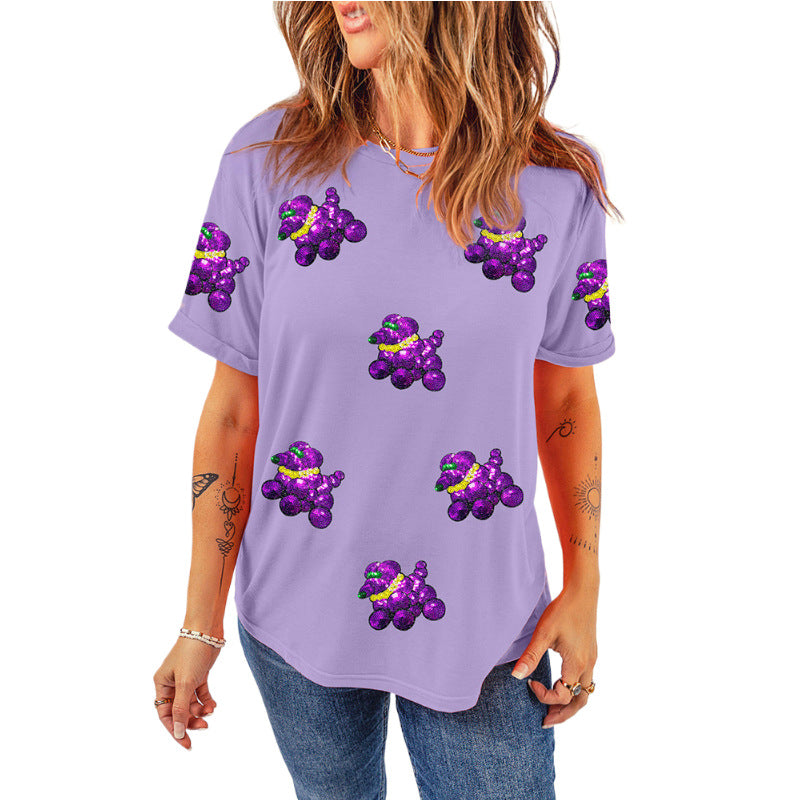 Women's Solid Color Casual Woman's Sleeve Pullover Round Tops