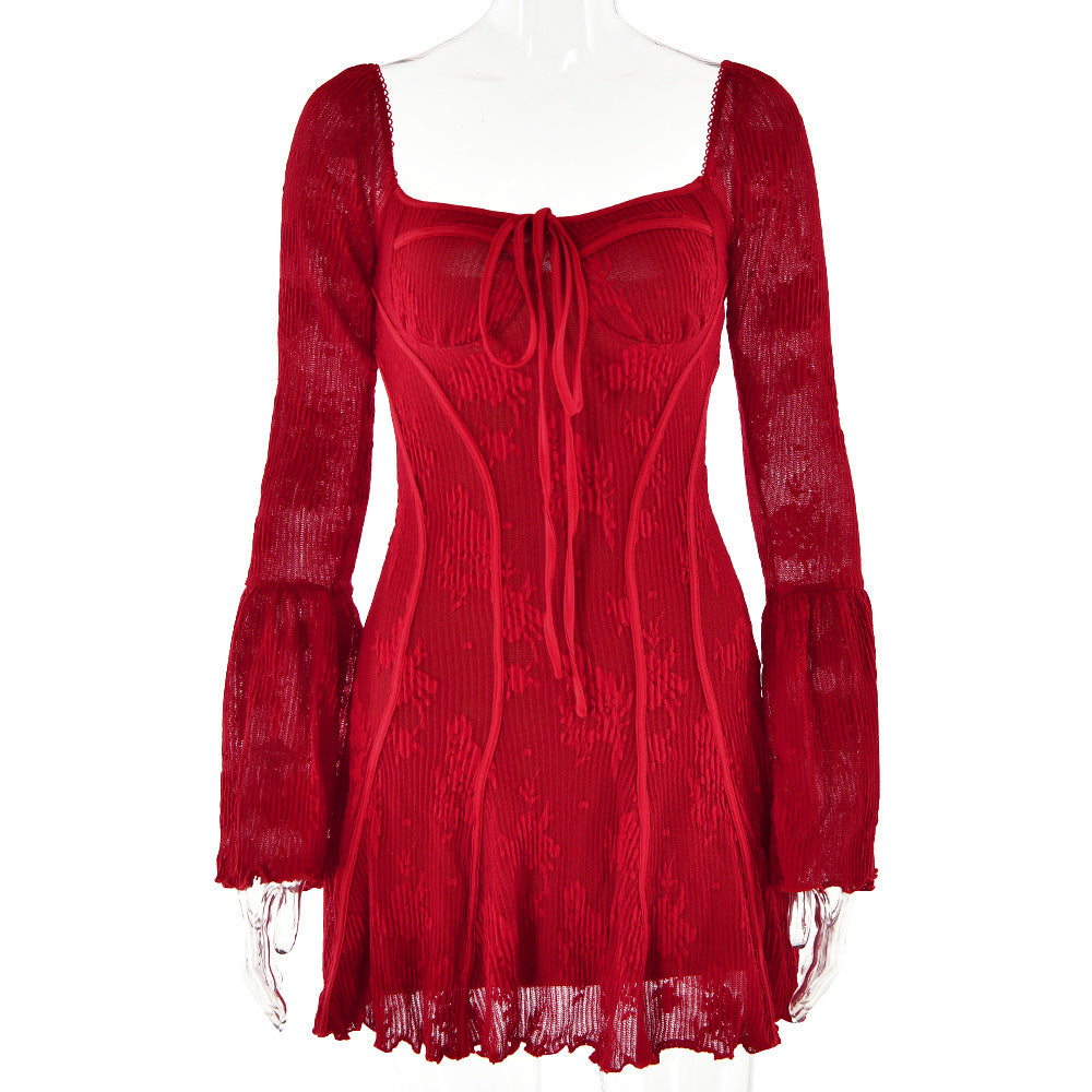 Lace Bell Sleeve Tube Sexy Hot Skirts