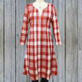 Beautiful Attractive Red Retro Plaid Button Dress