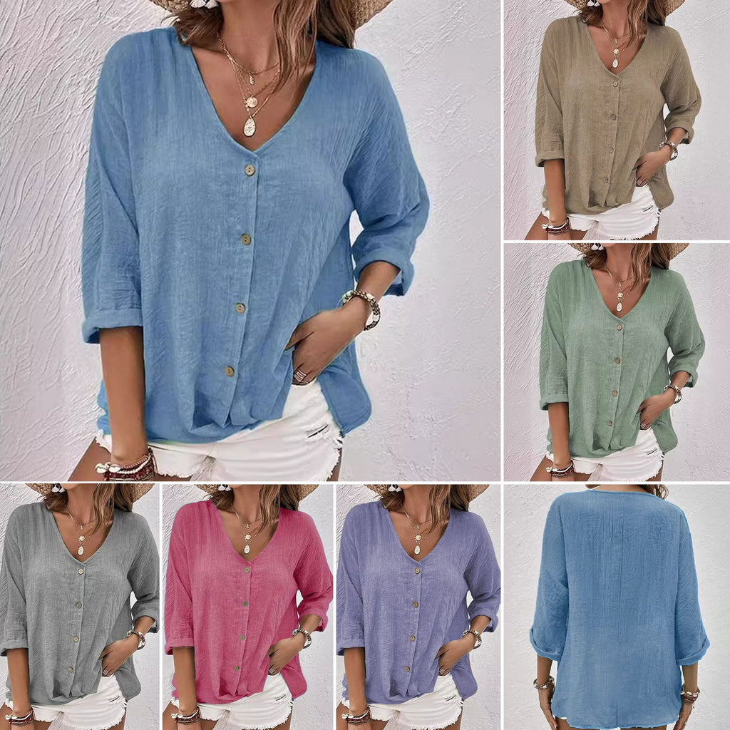 Women's Pullover Long Sleeve Loose Shirt Casual Tops