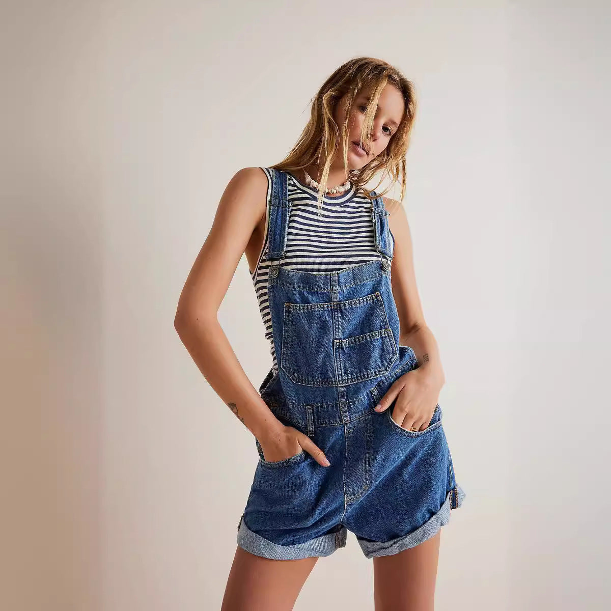 Charming Fashion Women's Loose Shoulder Strap Women's Jeans