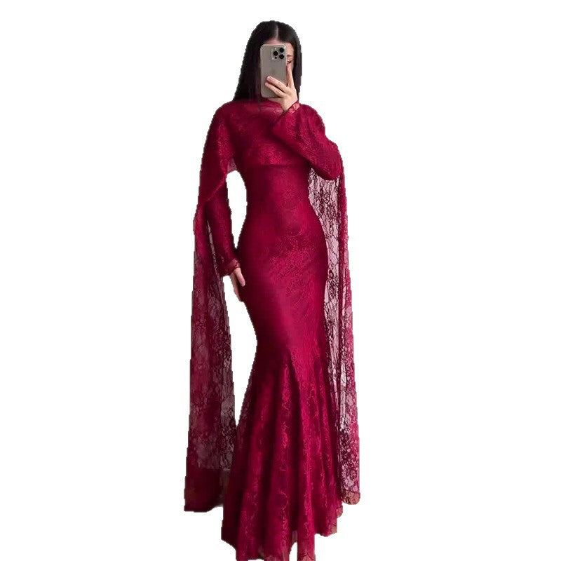 Graceful Winter Lace Sheath Elegant Fashion Dress