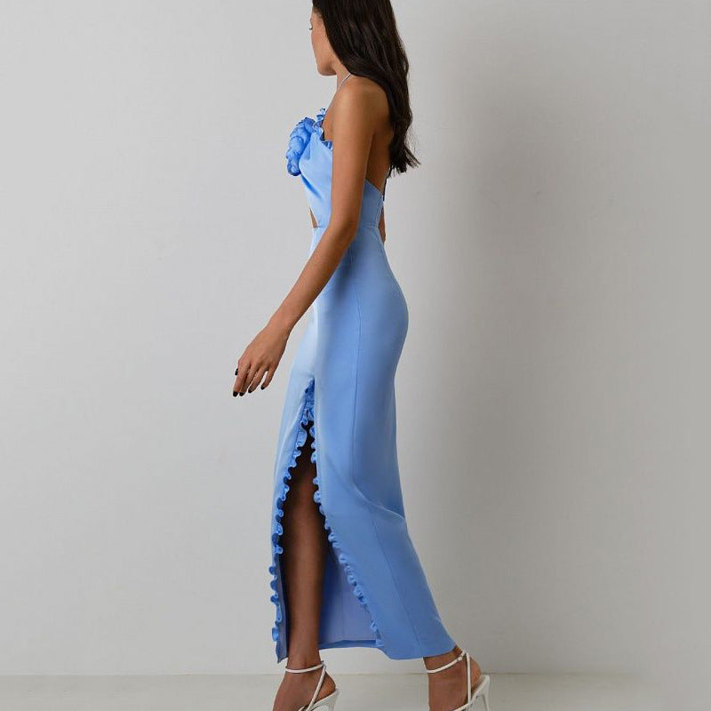 Sexy Halter Long Slim Fit Irregular Dress