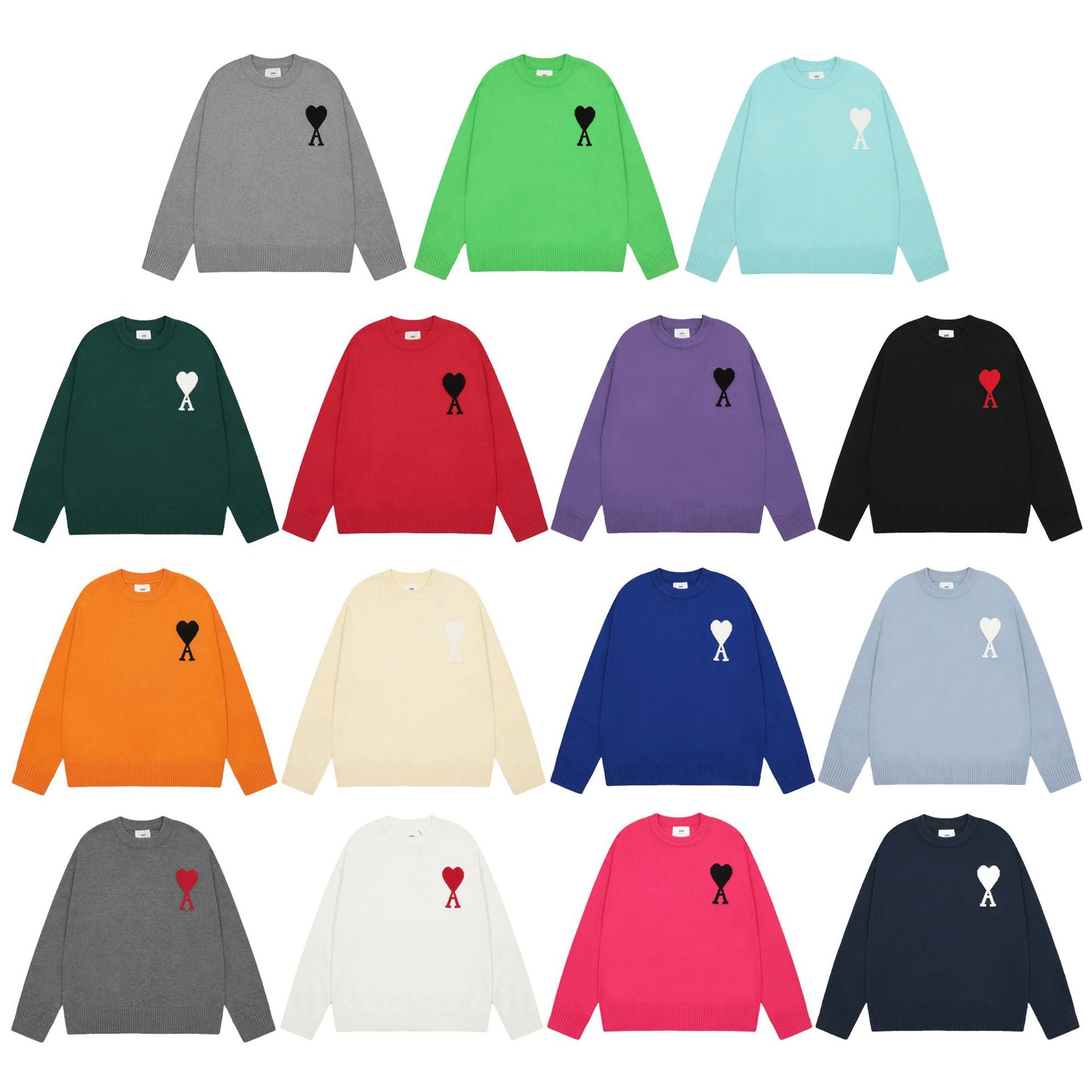 Round Neck Small Love Fashion Female Couple Loose Long Women's Sweater