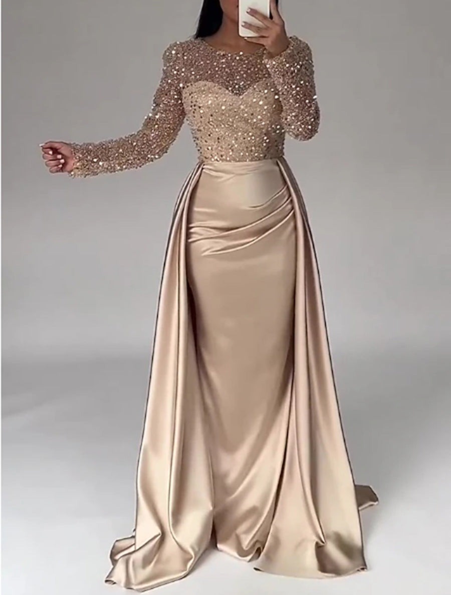 Women's Banquet Long-sleeved Elegant Host Temperament Queen Dress