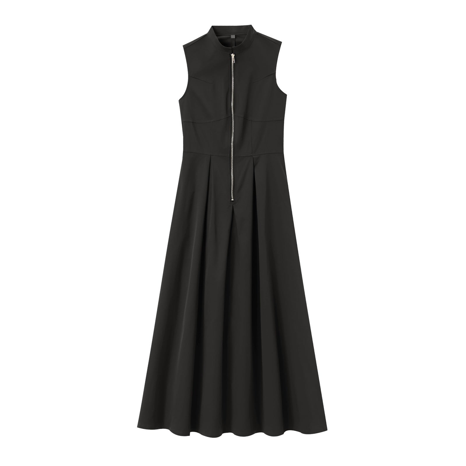 French Design Round Neck Sleeveless Waist Commuting Elegant Dress