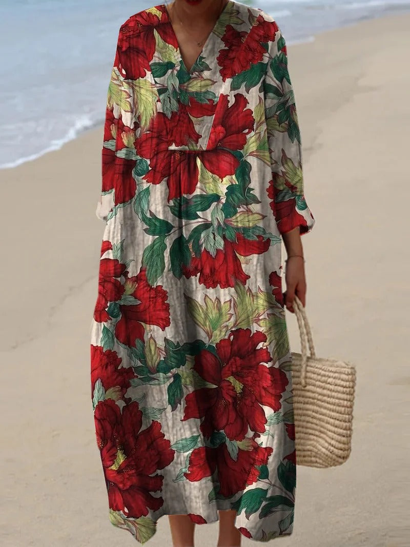 Women's Long Sleeve Shirt Casual Floral Print Dress