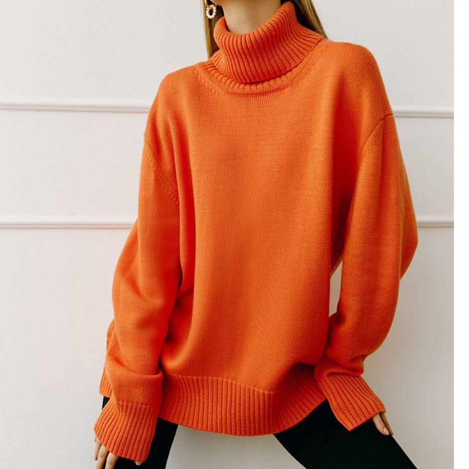 Women's Solid Color Turtleneck Loose Classic Price Women's Sweater