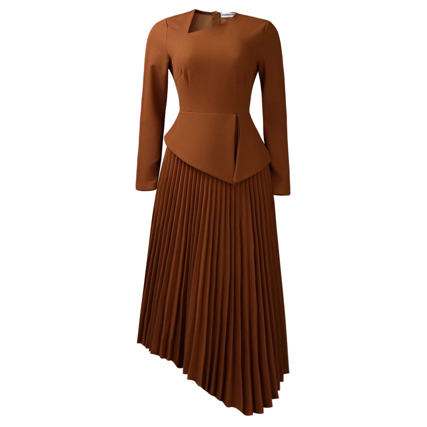 Women's Spring Elegant Diagonal Collar High Waist Dress