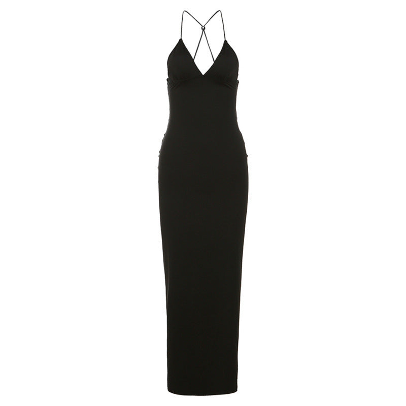 Women's Summer Fashion Halter Backless Printed Sheath Clothing