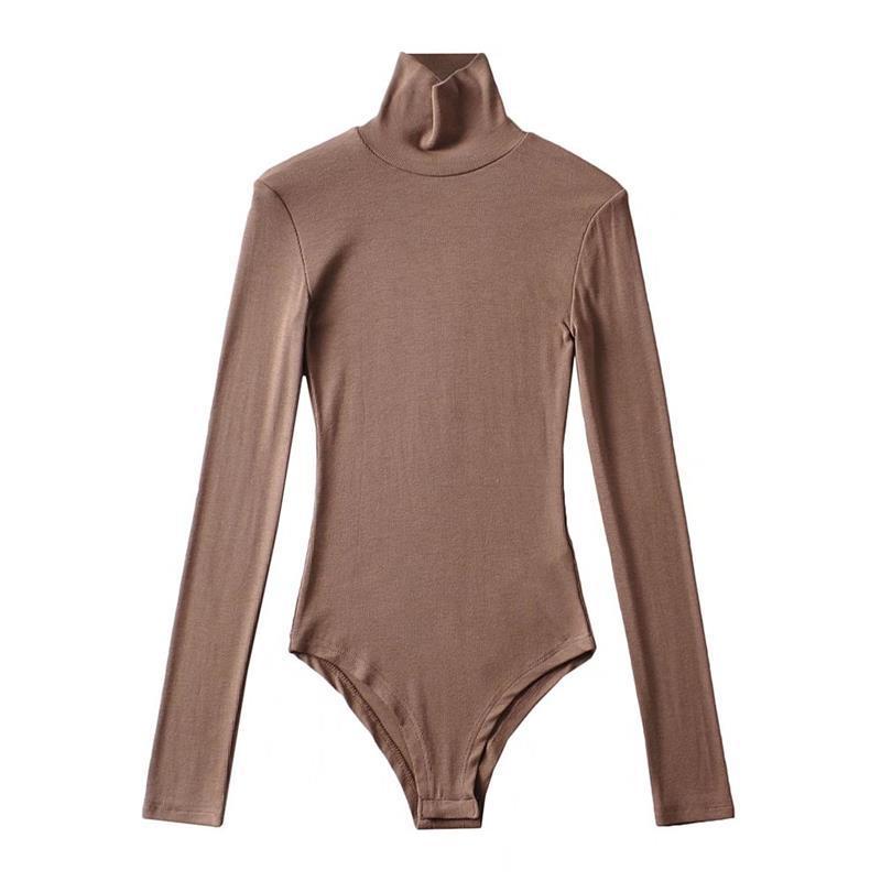 Women's Tight Stretch Turtleneck Long-sleeved Solid Color Thread Slim Bottoming Women's T-shirt
