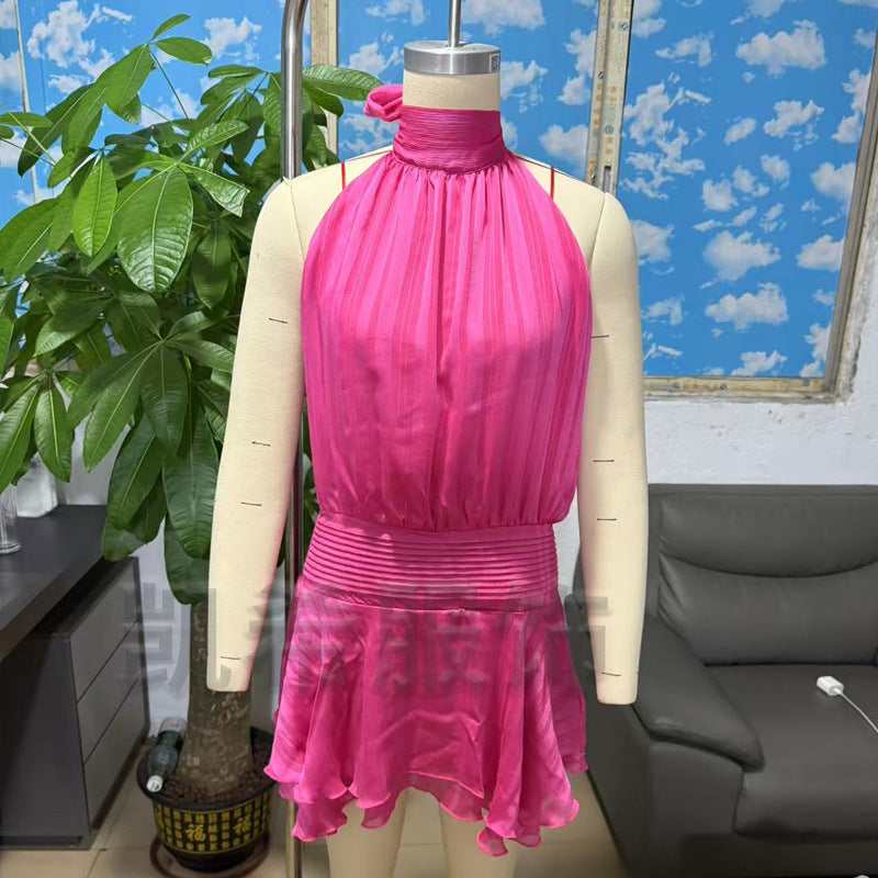 Women's Summer Sleeveless Sexy Temperament Halter Backless Dress