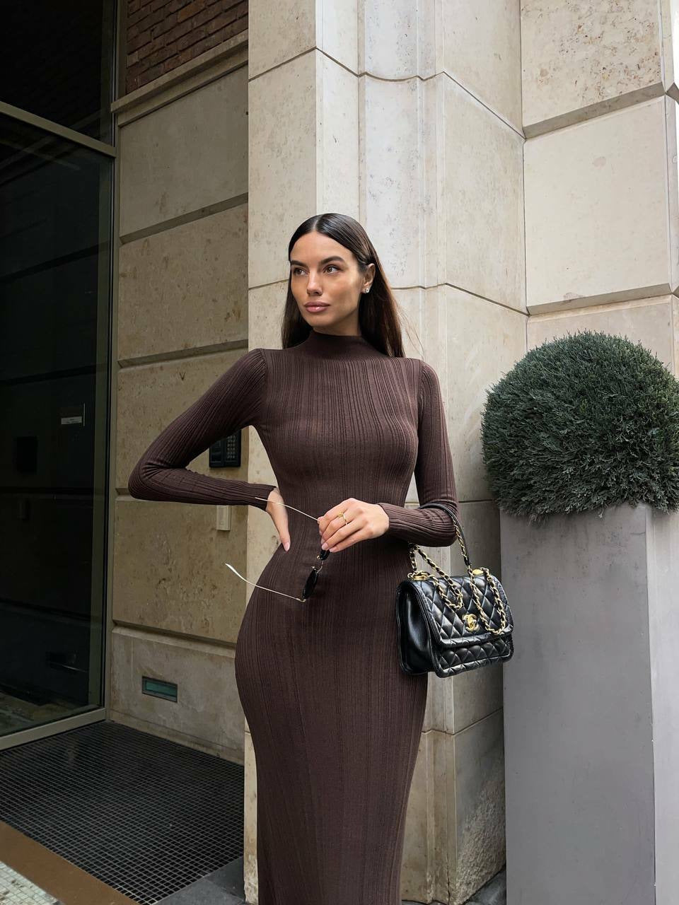 Women's Turtleneck Long Sleeve Tight Elegant French Style Skirts