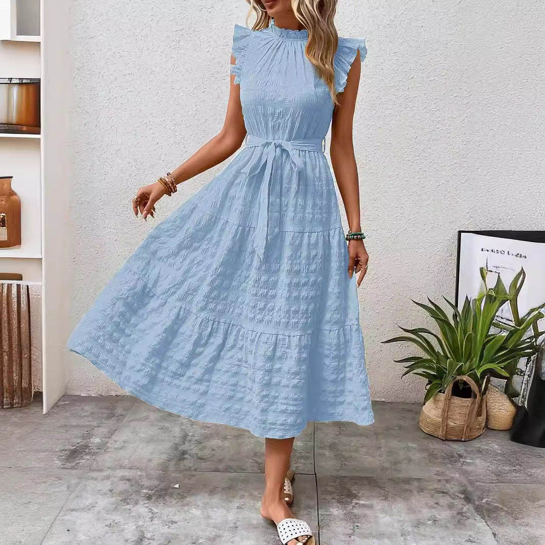 Casual Women's Bohemian Sleeveless Large Swing Dress