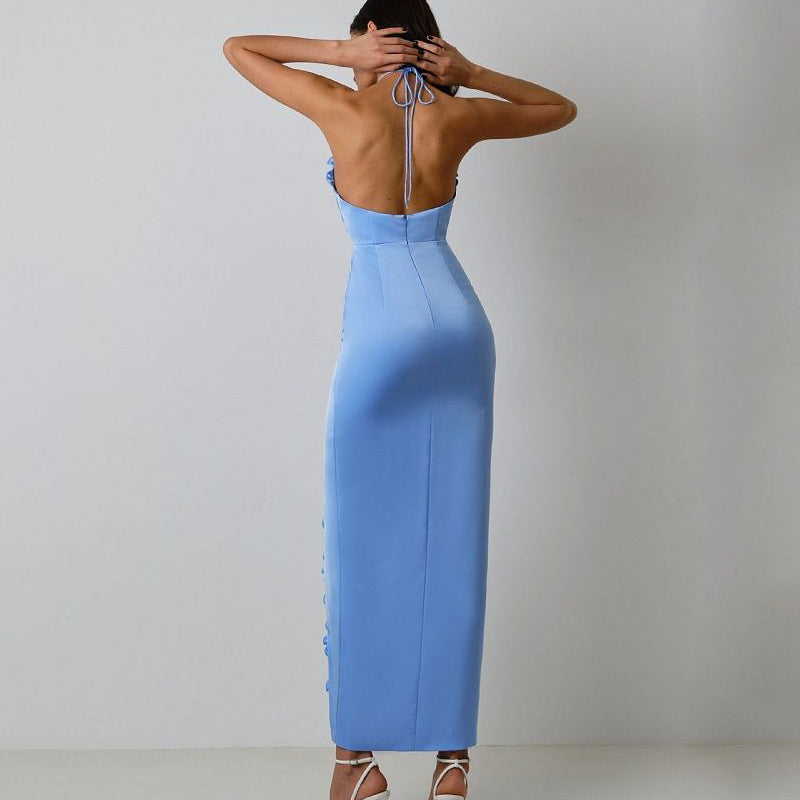 Sexy Halter Long Slim Fit Irregular Dress