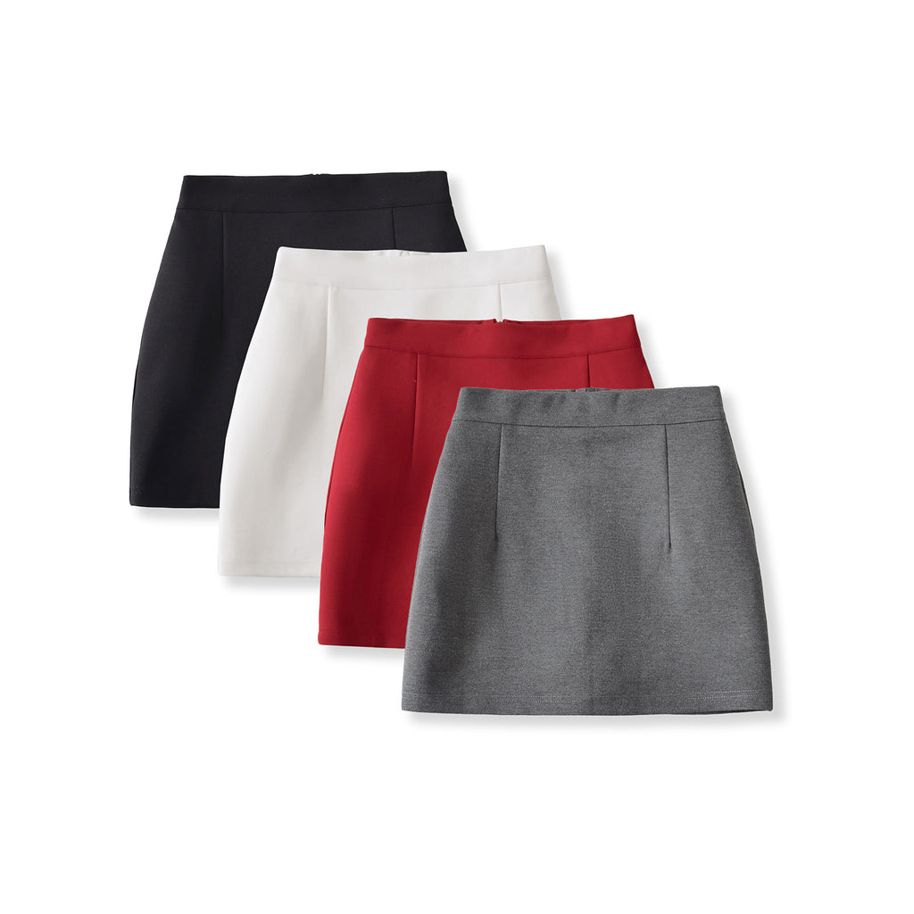 Spring Hot Basic Style High Waist Pure Color Beauty Skirt