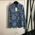 Women's Presbyopic Double Letter Printed Plaid Long Blouse