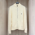 Women's & Men's Twist Knitted With Full Zipper Pony Women's Sweater