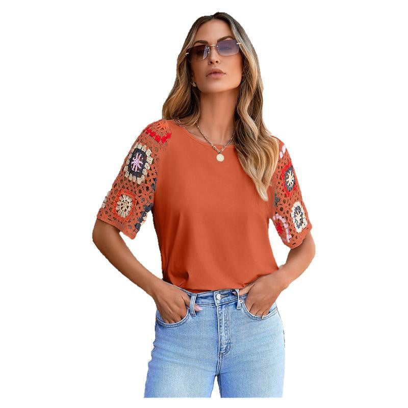 Women's Round Neck Half Sleeve Shirt Casual Women's T-shirt