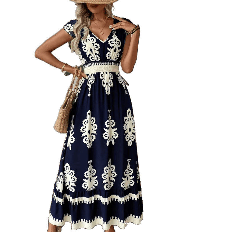 Trendy Popular Versatile Fashion Printed Long Dress
