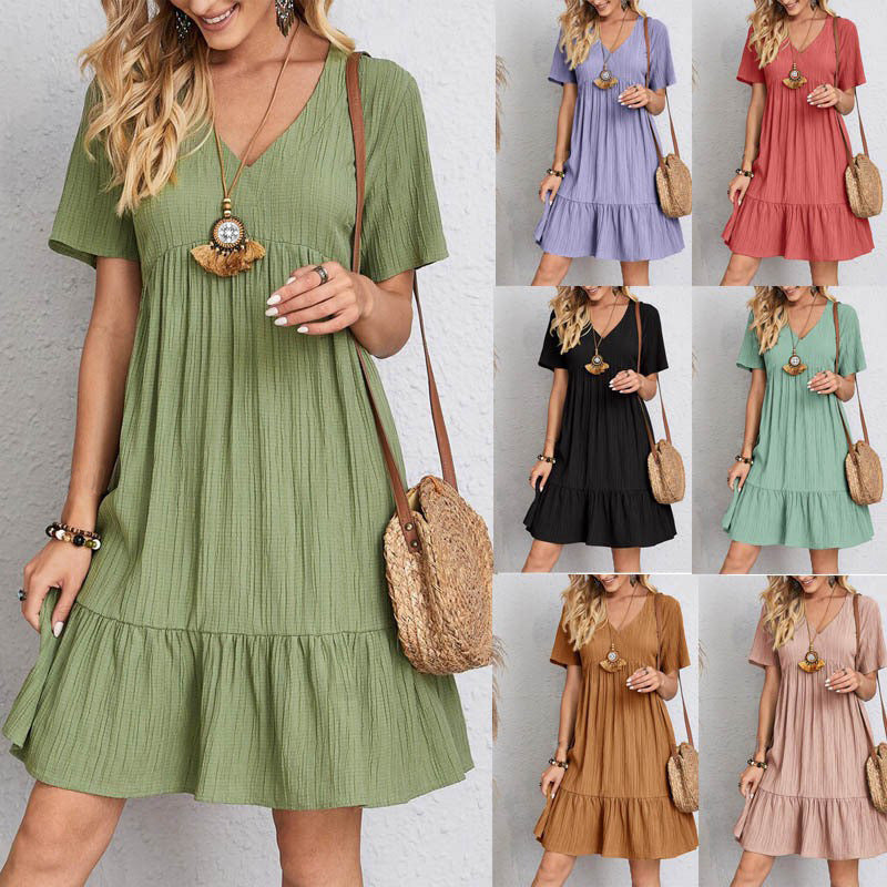 Women's Summer Loose Casual Sleeve Waist Dress