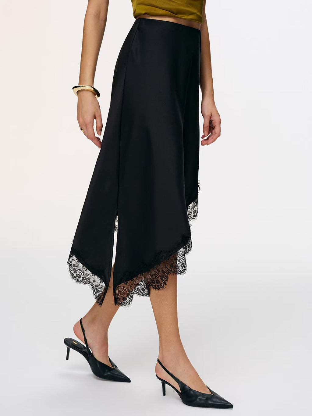 Women's Irregular Stitching Lace Temperament Elegant Slimming A- Skirts