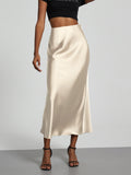 Classic Durable Slouchy Women's Elegant Satin Skirt