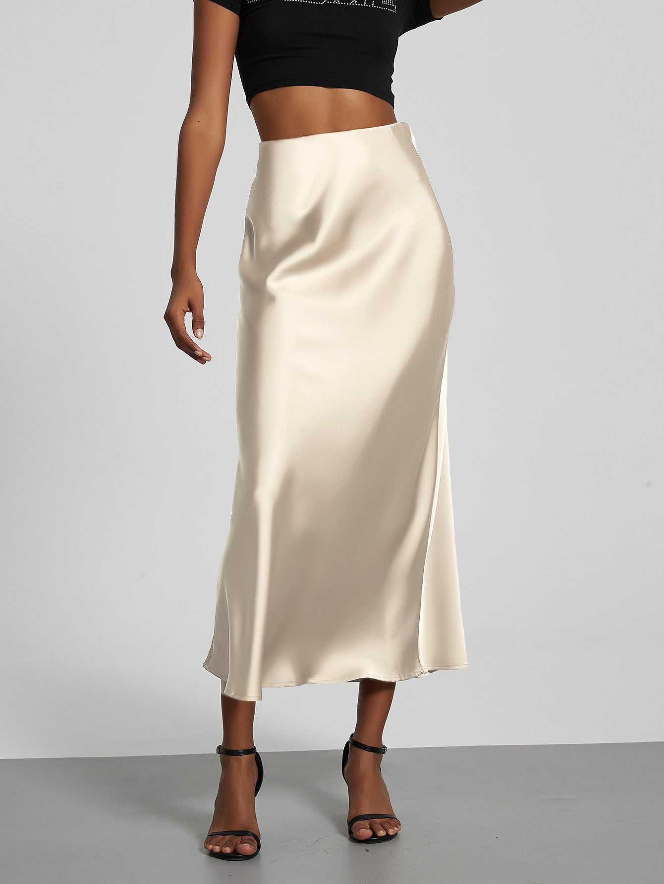 Classic Durable Slouchy Women's Elegant Satin Skirt