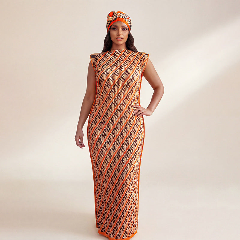 Women's Source African Robe With Scarf Arab Dress