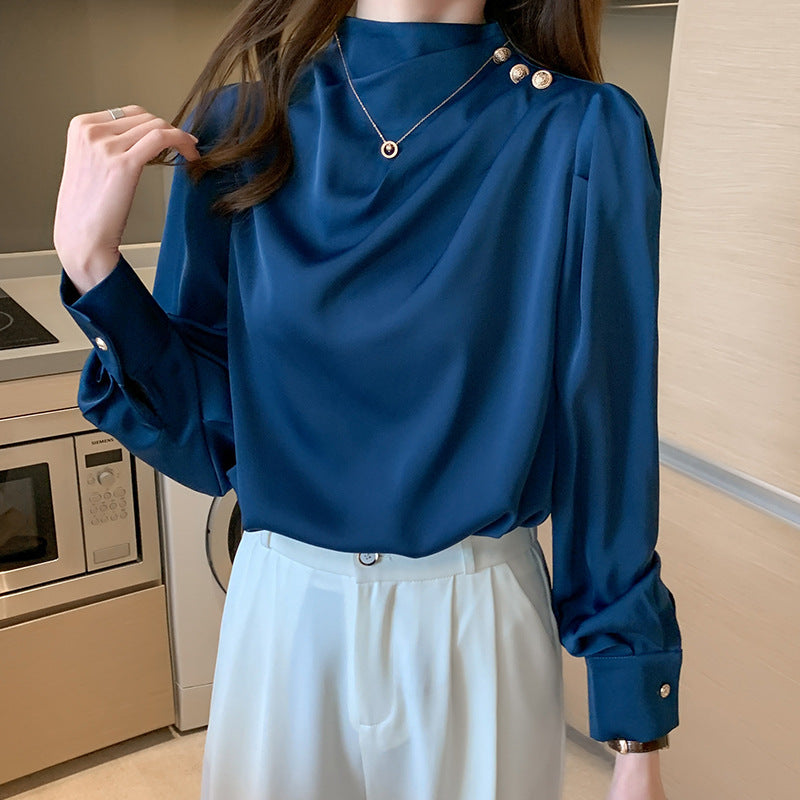 Women's Shirt Puff Sleeve Spring Chiffon Temperament Blouse