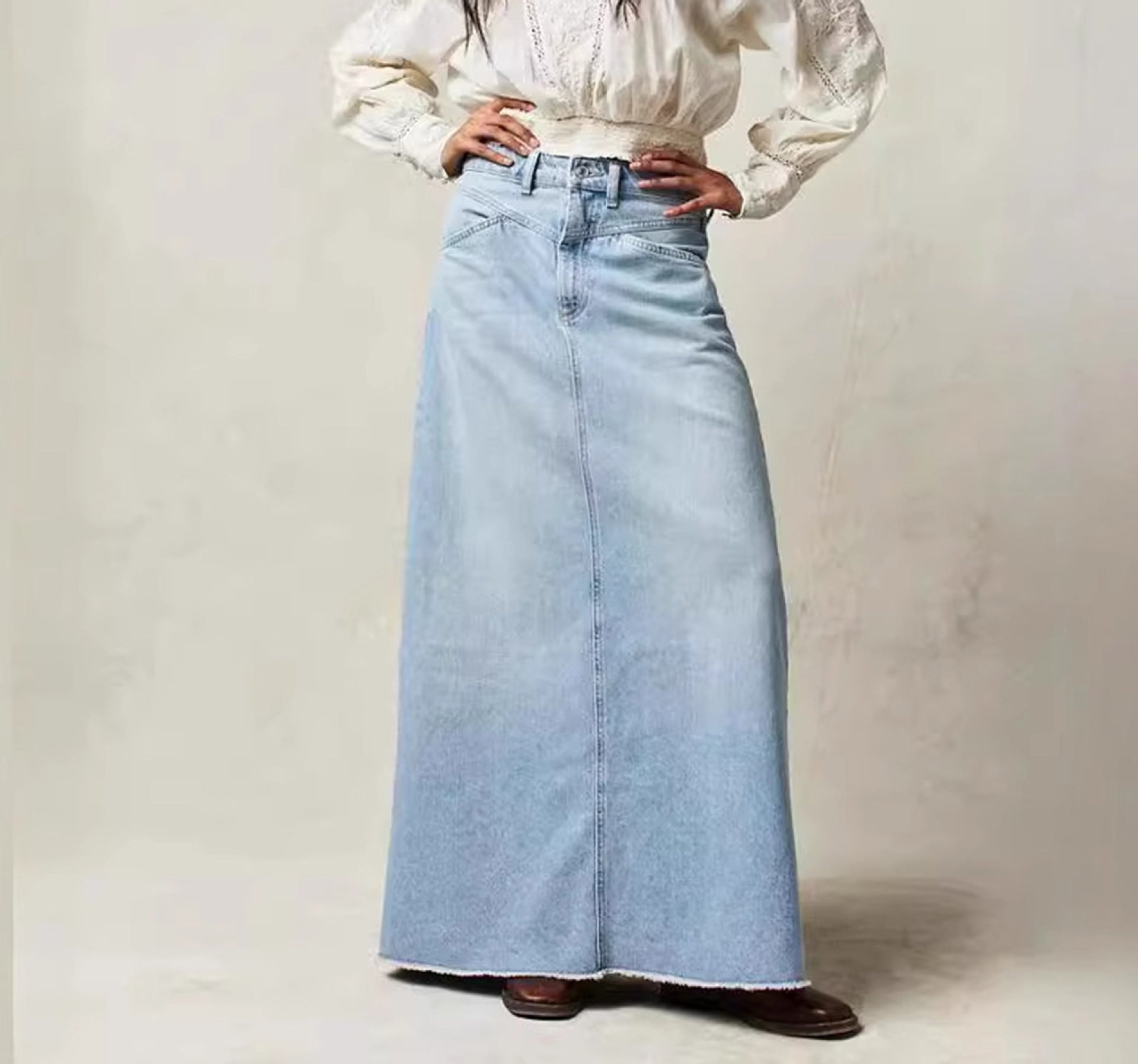 Women's Summer Loose Straight Casual Denim Skirt