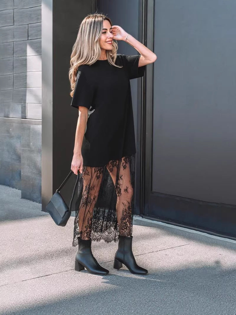 Summer Slimming Casual Solid Color Personalized Dress