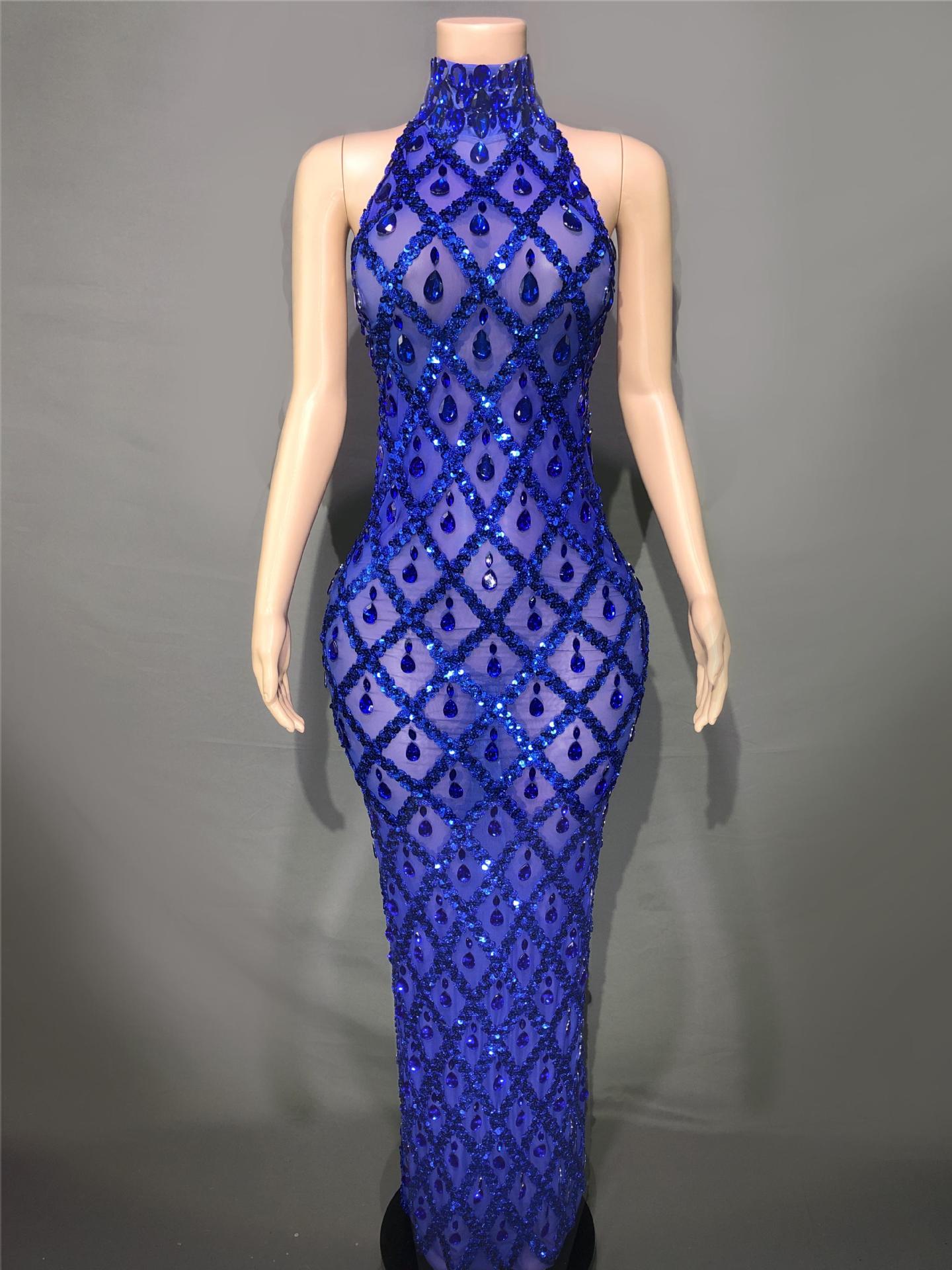 Graceful Women's Shiny Rhinestone Party Formal Dress