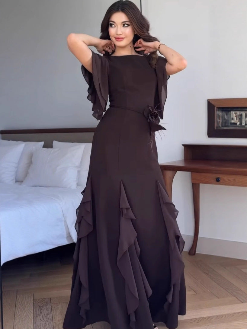 Women's Autumn Fashion Short-sleeved Long Set Coats
