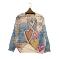 Women's Love Casual Printed Soft Comfortable Heart Women's Sweater