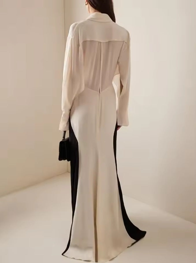 Autumn Elegant Fashionable Temperamental Irregular Solid Dress