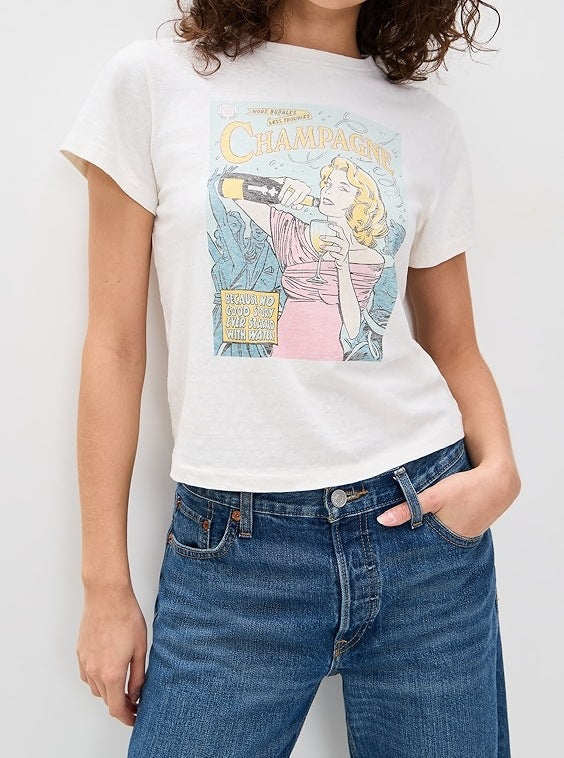 Summer Korean Style Printed Snowflake Cotton Short-sleeved Loose Round Neck Tops