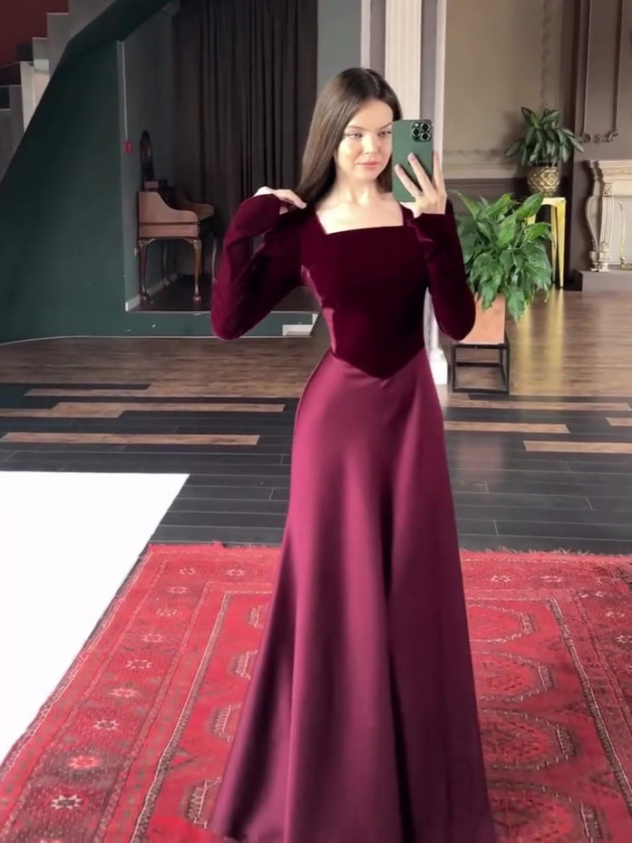 Autumn Vintage Court Style Long Sleeve Dress
