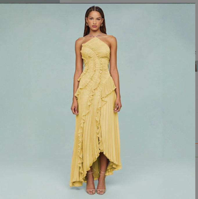 Women's Summer Fashion Pleated Halter Sexy Tube Tops