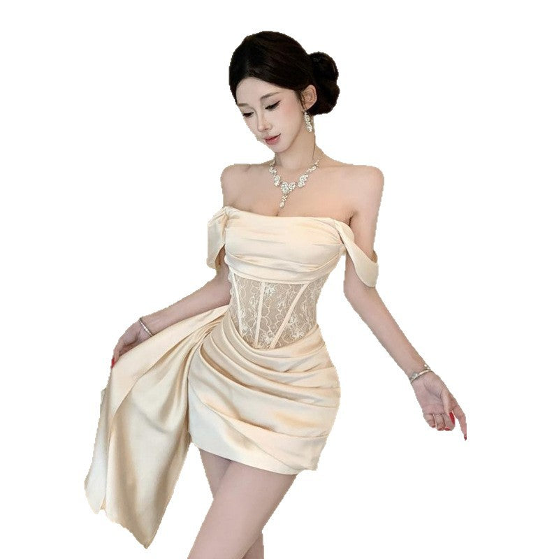 Casual Women's Sexy Tube Lace Stitching Tops