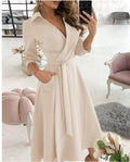 Women's Fashion Long Sleeve Printed Sheath Elegant Dress