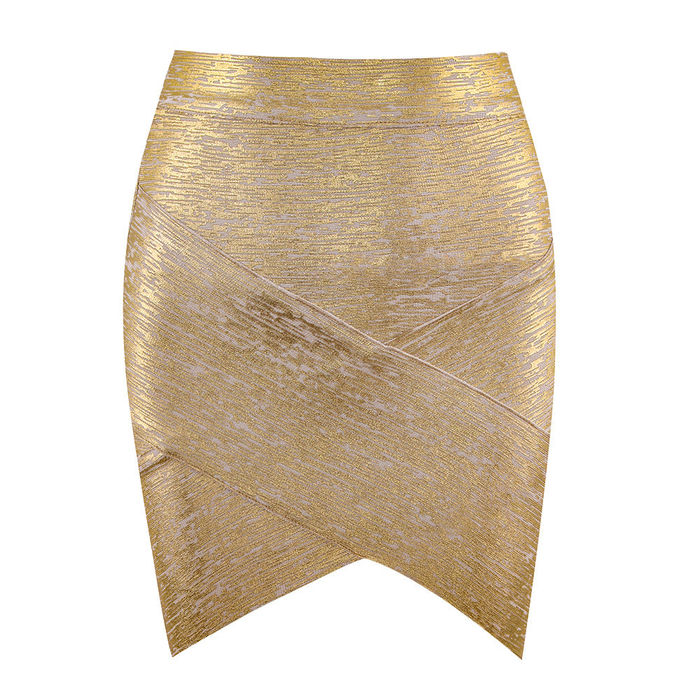 Women's Bronzing Bandage Fashionable Elegant Sheath Skirts