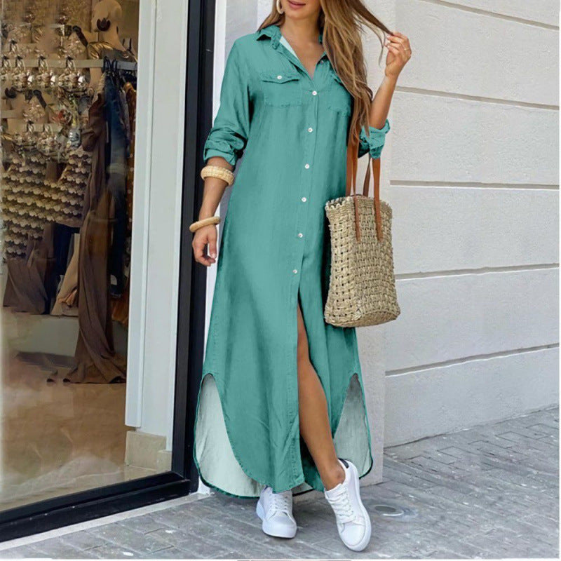 Creative Women's Fashion Sexy Print Shirtdress Dress