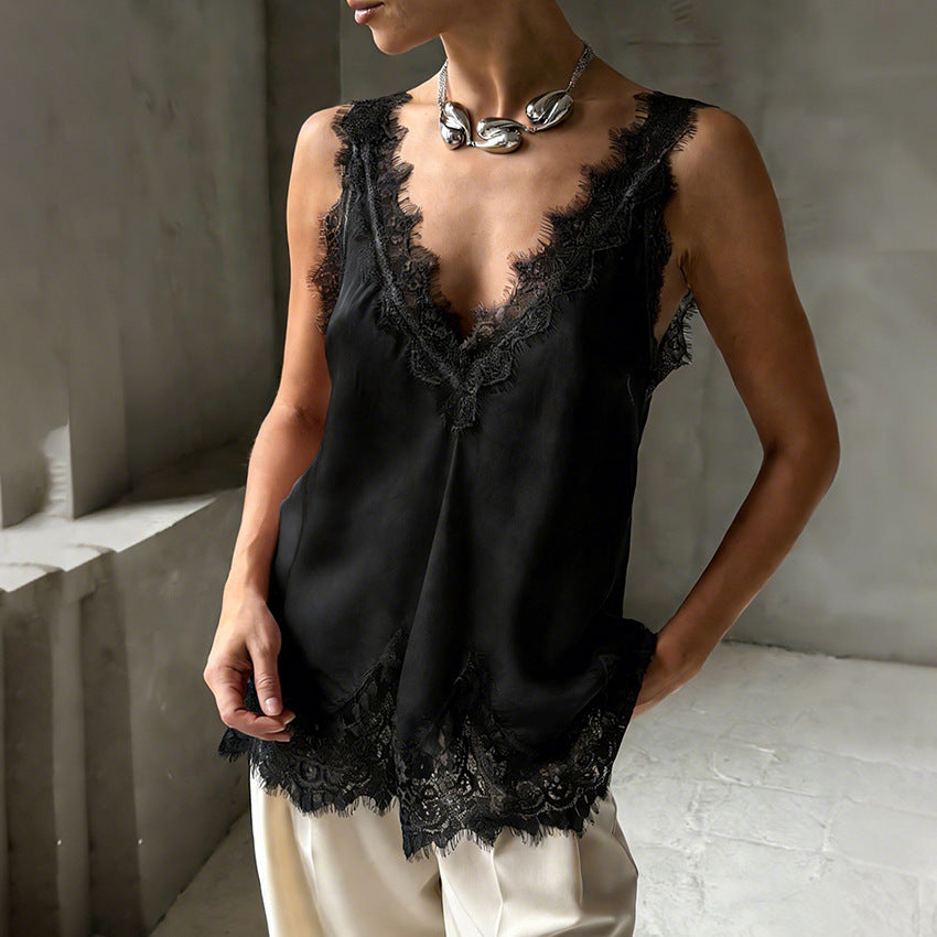 Women's Lace Sleeveless Fashion Sexy Temperament For Tops