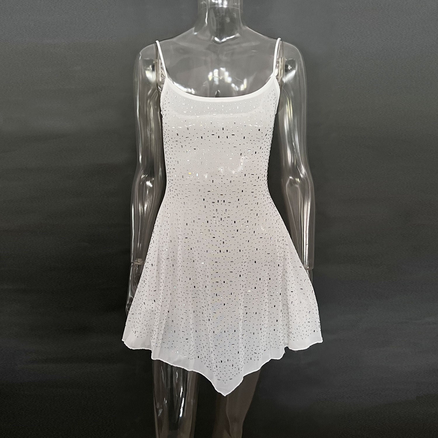 Popular Women's Party Hot Drilling Half Dress