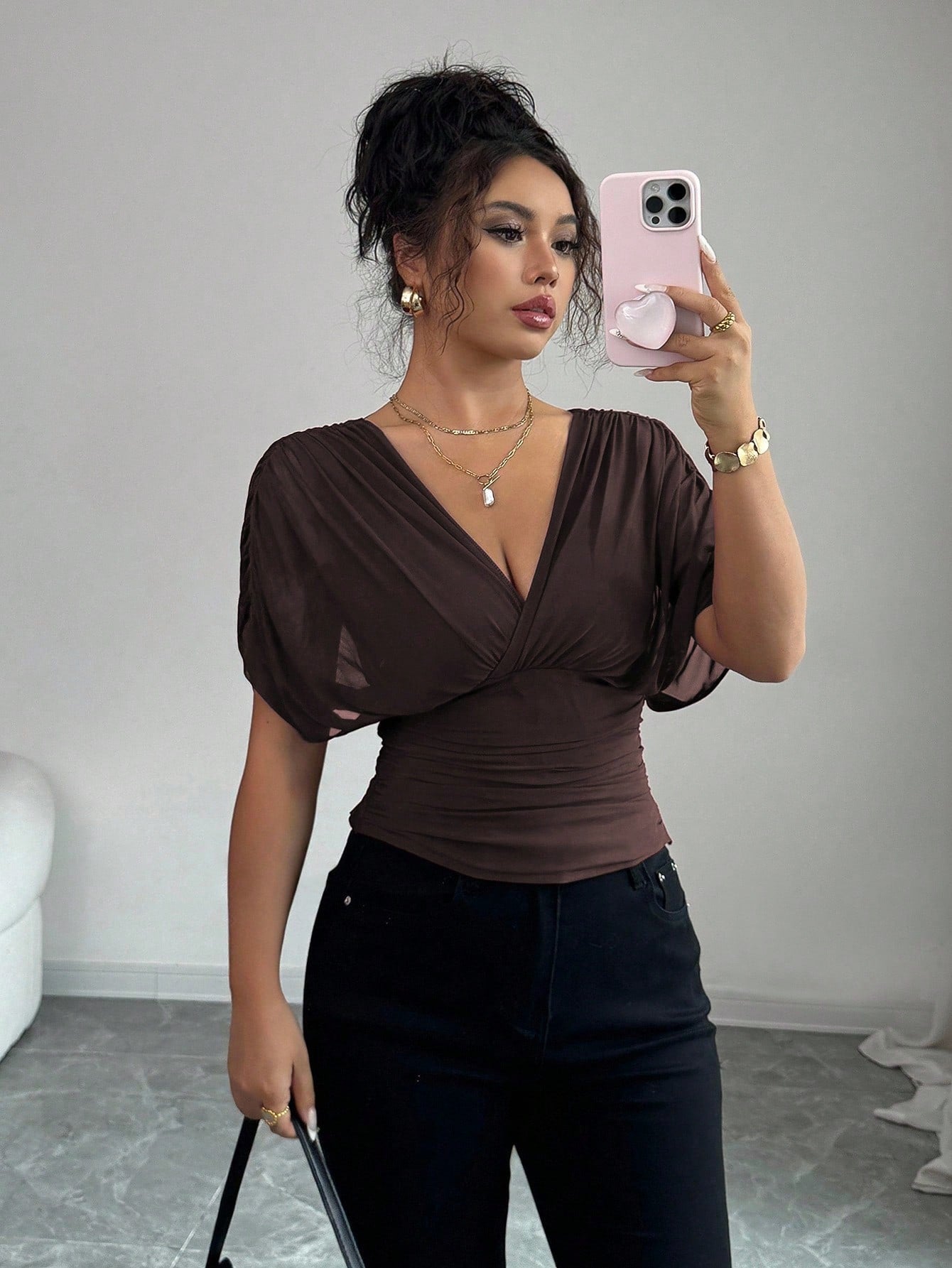 Women's Elegant Hot Solid Color Deep Flying Women's T-shirt
