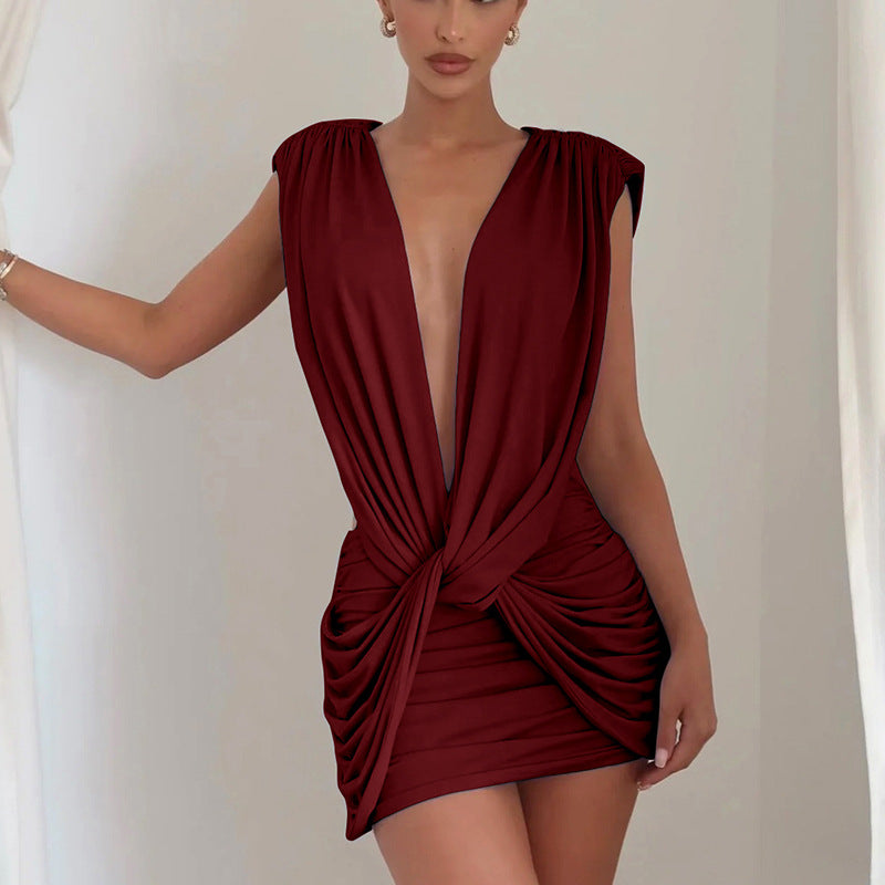 Women's Summer Solid Color Casual Cross Twist Shorts