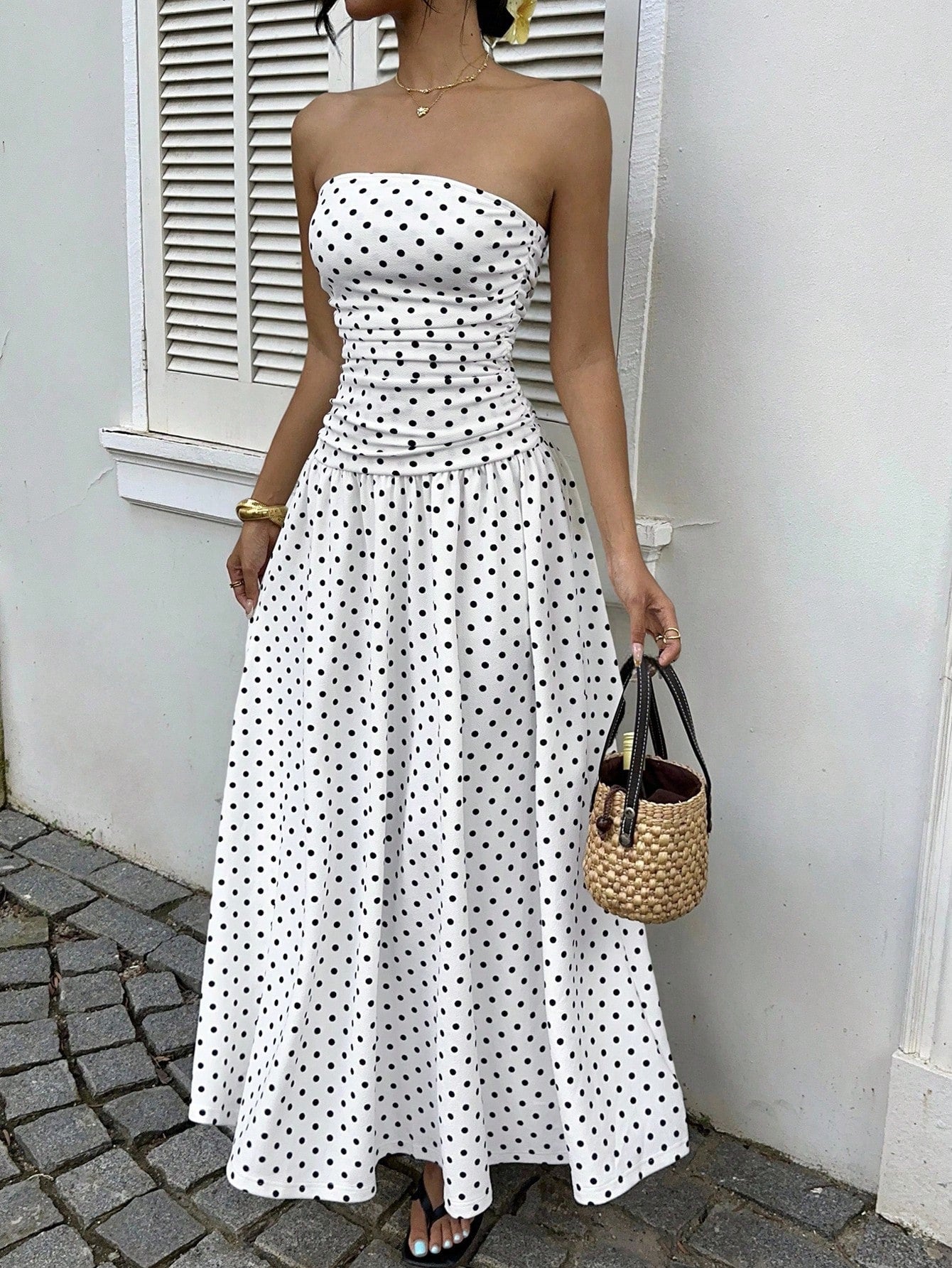 Sexy Polka Dot A- Line Elegant Dress