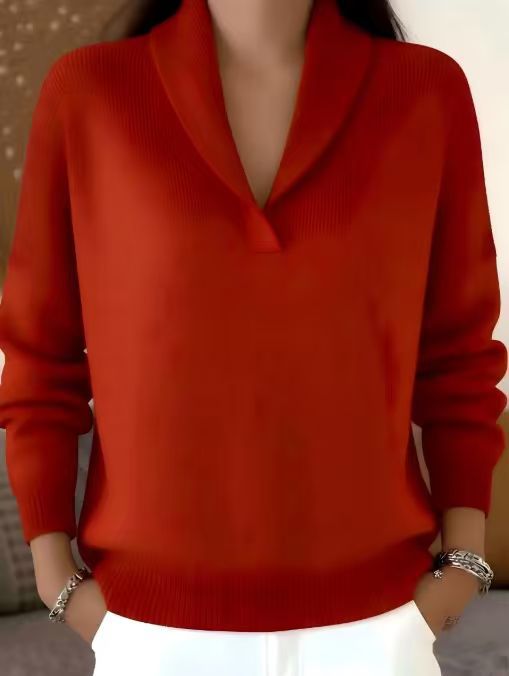 Fashion Long Sleeve Solid Color Pullover Women's T-shirt