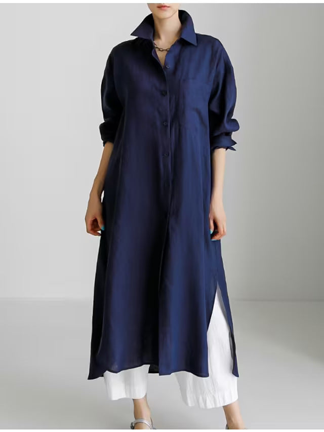 Cotton Linen Shirt Loose Irregular Bottoming Cardigans